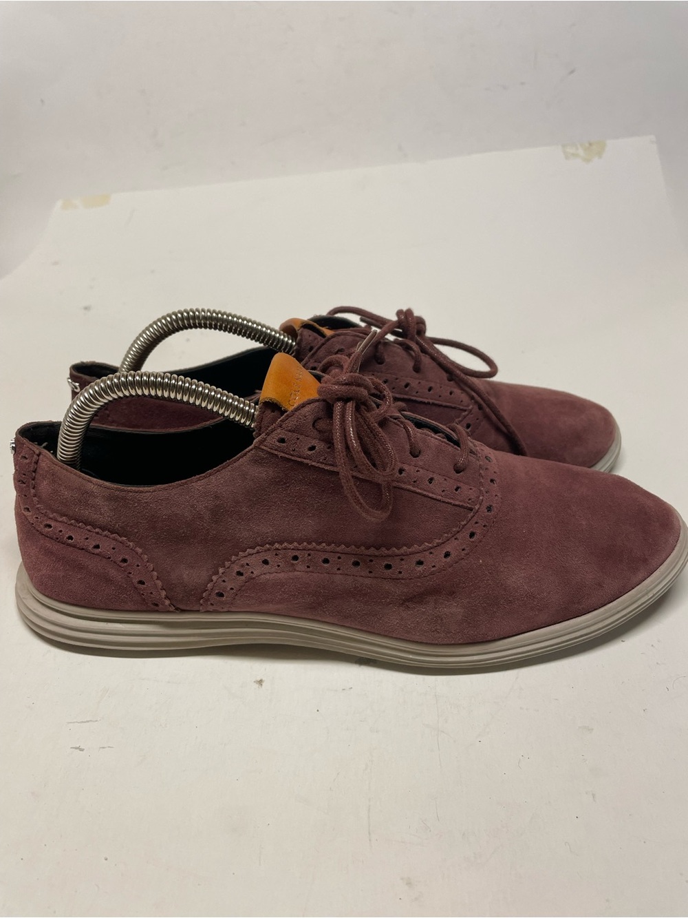 Cole Haan Oxford Red Burgundy Suede Sneakers Brogue Grand.OS W06111 Women Sz 9.5